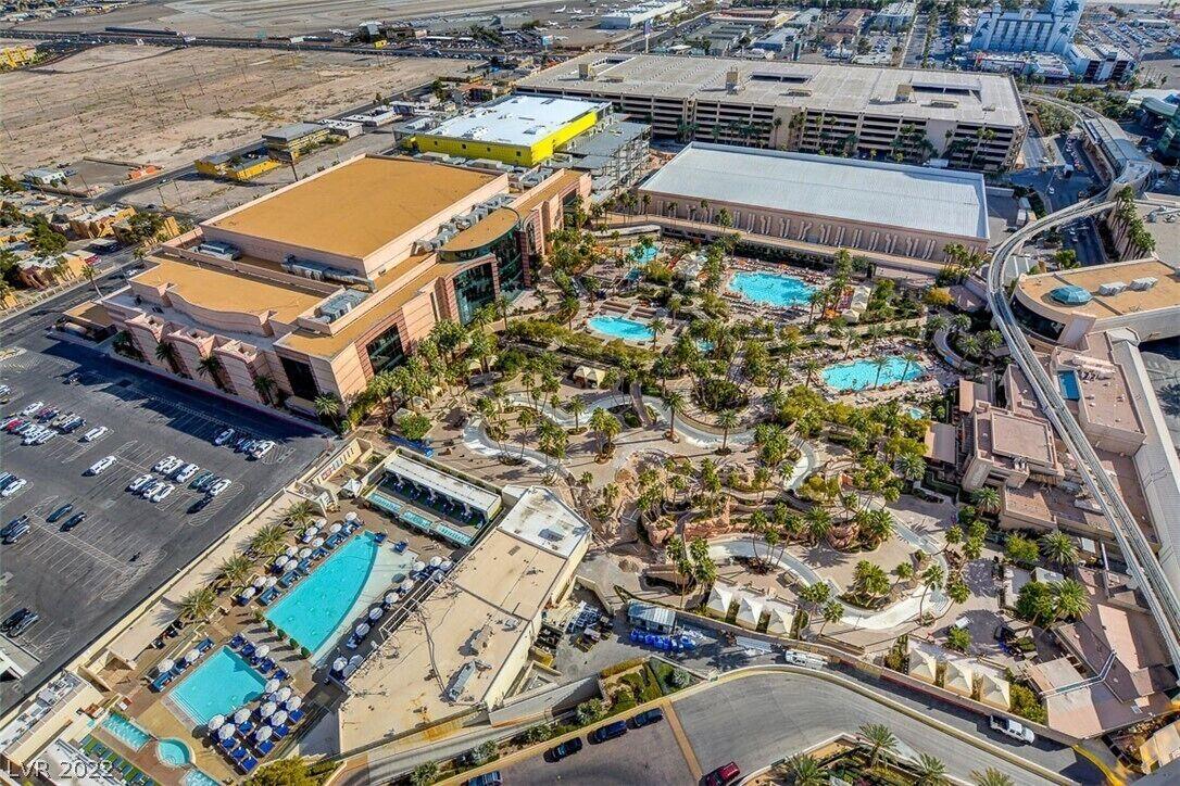 View of MGM Pools and Wet Republic from Private Balcony