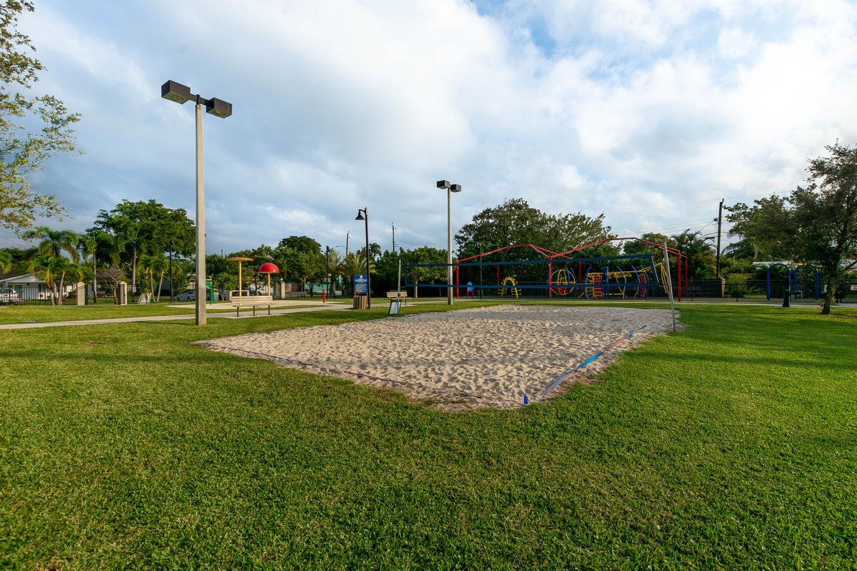 Play volleyball with friends or family at the park next door